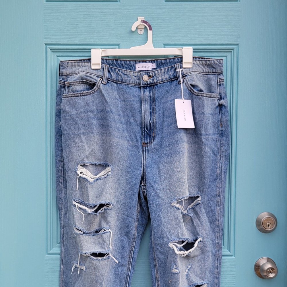 NWT Ms. Cello Distressed High Rise Jeans
